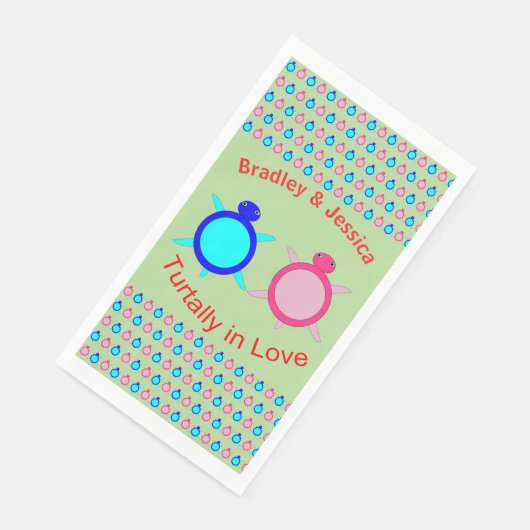 Cute Turtle Couple Custom Servet (Hoek)