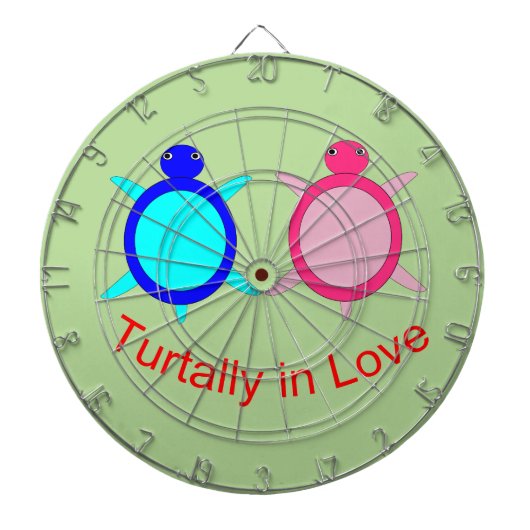 Cute Turtle Couple Dartbord (Voorkant)
