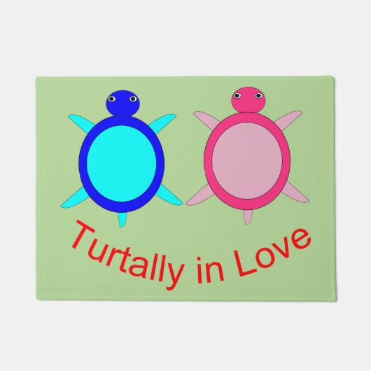 Cute Turtle Couple Deurmat (Voorkant)