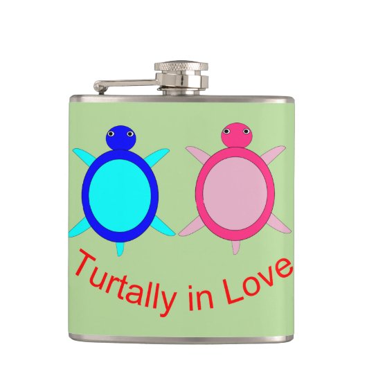 Cute Turtle Couple Heupfles (Voorkant)