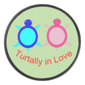Cute Turtle Couple Hockey Puck (Voorkant)