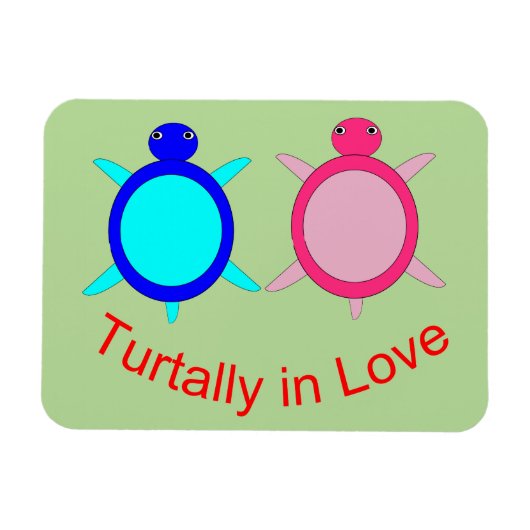 Cute Turtle Couple Magneet (Horizontaal)