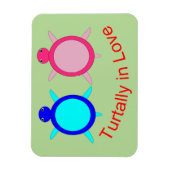 Cute Turtle Couple Magneet (Verticaal)