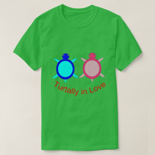 Cute Turtle Couple Mannen T Shirt (Design voorkant)