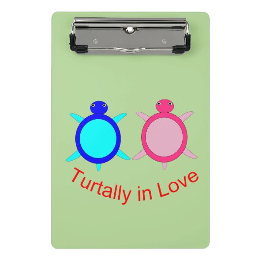 Cute Turtle Couple Mini Klembord (Voorkant)