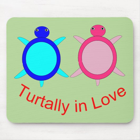 Cute Turtle Couple Muismat (Voorkant)