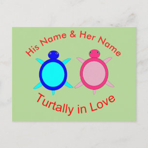 Cute Turtle Couple op maat Briefkaart
