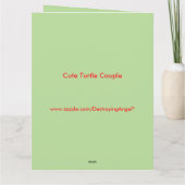 Cute Turtle Couple op maat Kaart (Achterkant)