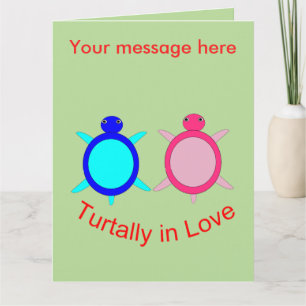 Cute Turtle Couple op maat Kaart