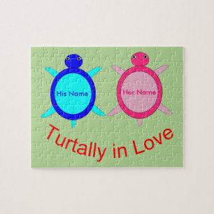 Cute Turtle Couple op maat Legpuzzel
