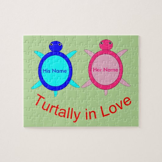 Cute Turtle Couple op maat Legpuzzel (Horizontaal)