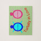Cute Turtle Couple op maat Legpuzzel (Verticaal)