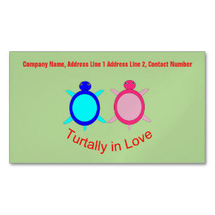 Cute Turtle Couple op maat Magnetisch Visitekaartje