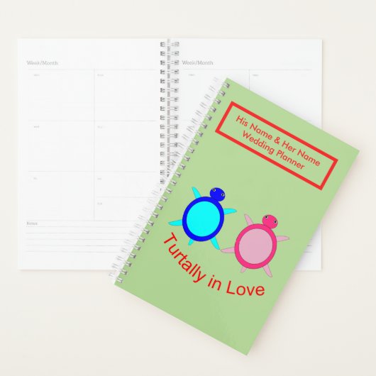 Cute Turtle Couple op maat Planner (Display)
