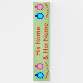 Cute Turtle Couple op maat Spandoek (Verticaal)