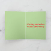 Cute Turtle Couple Personalized Jubileum Kaart (Binnen)