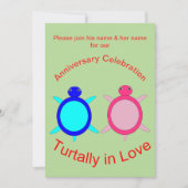 Cute Turtle Couple Personalized Jubileum Kaart (Voorkant)