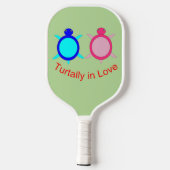 Cute Turtle Couple Pickleball Paddle (Achterkant)