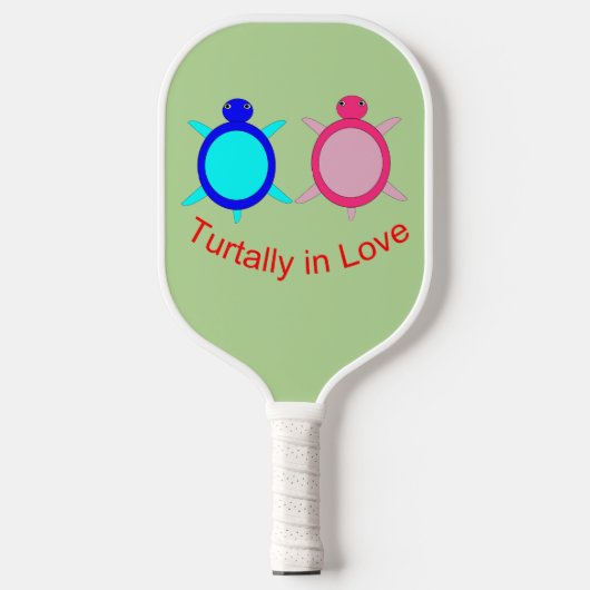 Cute Turtle Couple Pickleball Paddle (Voorkant)