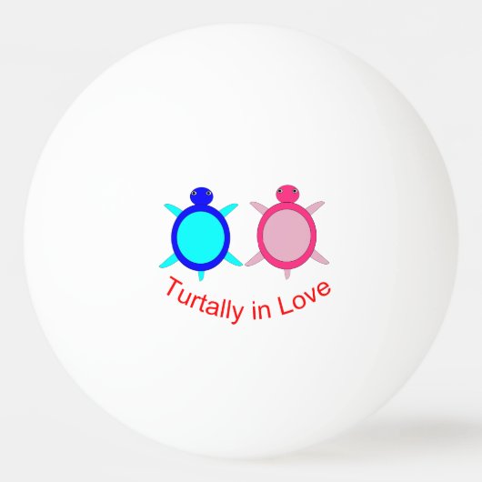 Cute Turtle Couple Pingpongbal (Voorkant)
