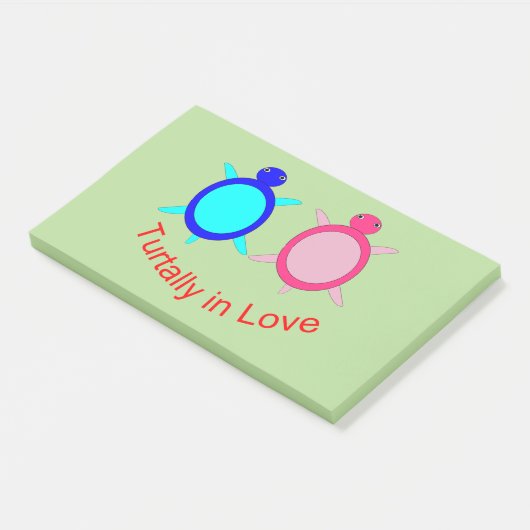 Cute Turtle Couple Post-it® Notes (Schuin)