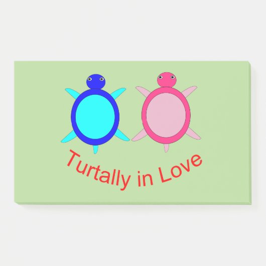 Cute Turtle Couple Post-it® Notes (Voorkant)