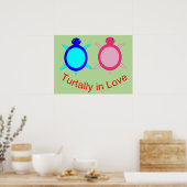 Cute Turtle Couple Poster (Keuken)