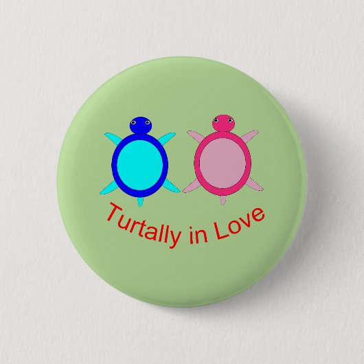 Cute Turtle Couple Ronde Button 5,7 Cm (Voorkant)