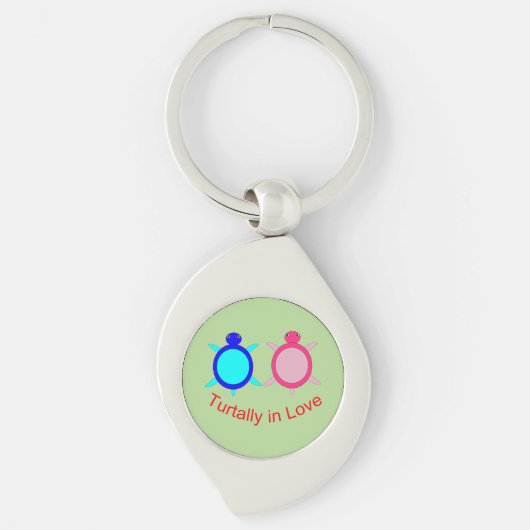 Cute Turtle Couple Sleutelhanger (Voorkant)