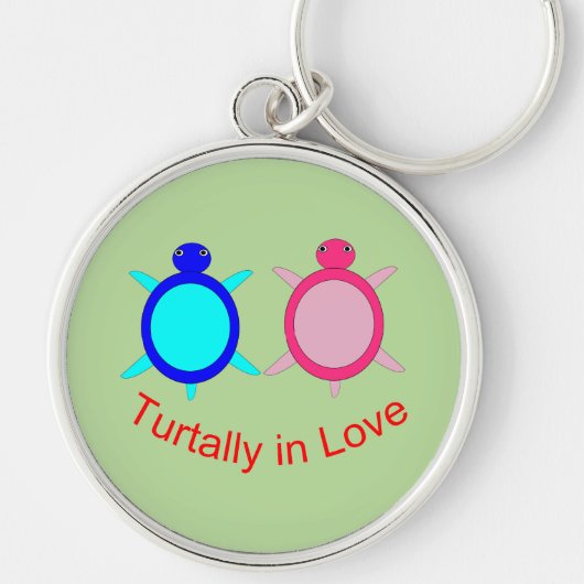 Cute Turtle Couple Sleutelhanger (Voorkant)