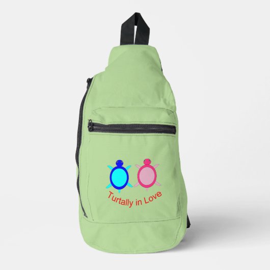 Cute Turtle Couple Sling Bag (Voorkant)