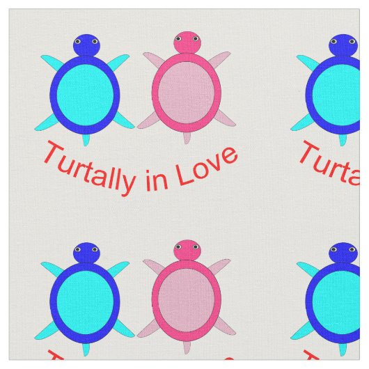 Cute Turtle Couple Stof (Close Up)