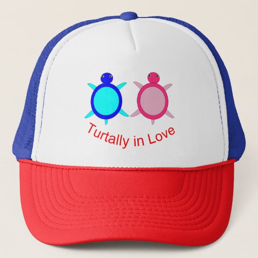 Cute Turtle Couple Trucker Pet (Voorkant)