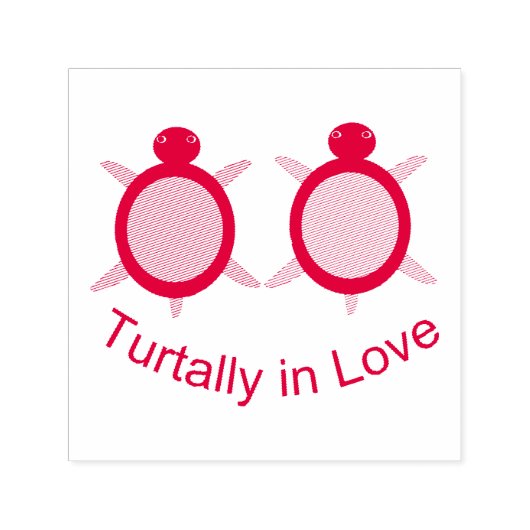 Cute Turtle Couple Zelfinktende Stempel (Design)