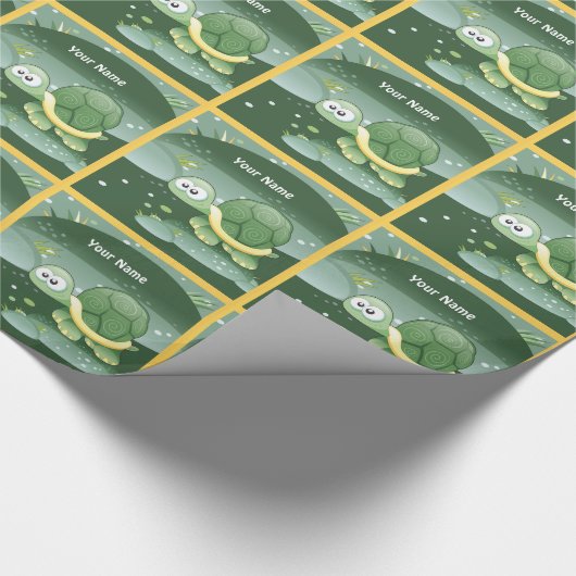 Cute Turtle Custom Gift Wrap Cadeaupapier (Hoek)