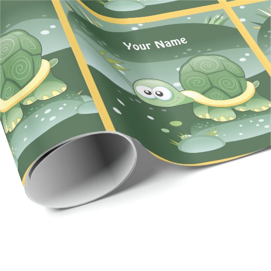 Cute Turtle Custom Gift Wrap Cadeaupapier (Rol Hoek)