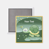 Cute Turtle Custom Magnet (Voorkant / Achterkant)
