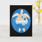 Cute Turtle Design Schildpadden Dier Zee Cadeau Kaart (Gele Bloem)