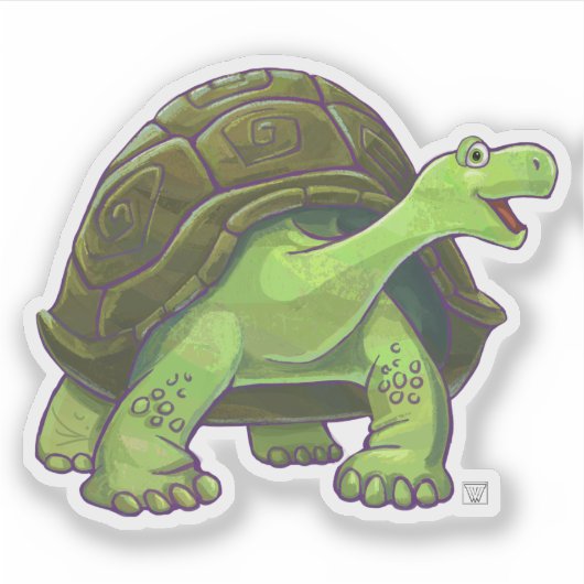 Cute Turtle door Animal Parade Sticker (Voorkant)