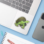 Cute Turtle door Animal Parade Sticker (Laptop met iPhone)