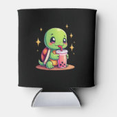 Cute turtle drinking boba. Funny Boba Turtles Love Blikjeskoeler (Voorkant)
