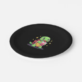 Cute turtle drinking boba. Funny Boba Turtles Love Papieren Bordje (Gekanteld)