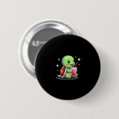 Cute turtle drinking boba. Funny Boba Turtles Love Ronde Button 5,7 Cm (Voorkant /achterkant)