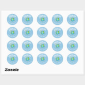 Cute Turtle Earth Day Kids Eco Custom Ronde Sticker (Vel)