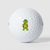 Cute Turtle Eating Ice Cream Cartoon Golfballen (Voorkant)
