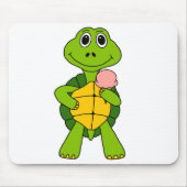 Cute Turtle Eating Ice Cream Cartoon Muismat (Voorkant)