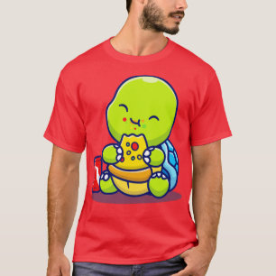 Cute Turtle Eating Pizza met Soda T-shirt
