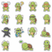 Cute Turtle Emoji Sticker Set (Voorkant)