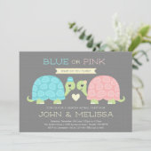 Cute Turtle Gender Reopenbaart Uitnodiging (Staand voorkant)