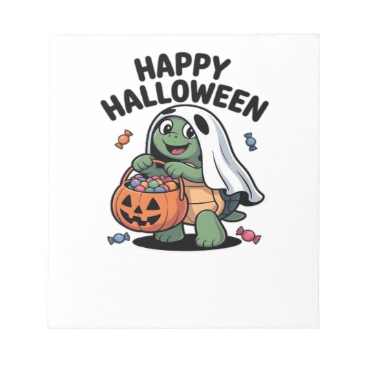 Cute Turtle Ghost Costume � Adorable Halloween Tri Notitieblok (Voorkant)